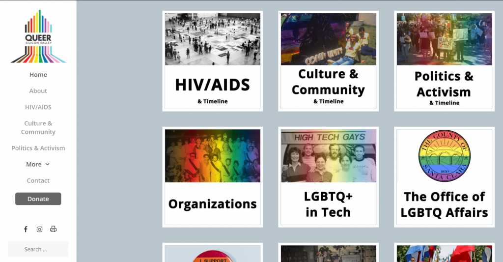 Screenshot of QueerSiliconValley.org homepage